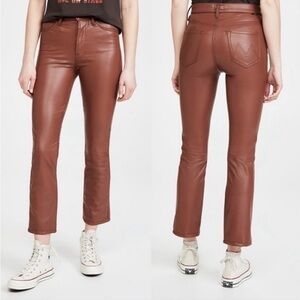 NWOT MOTHER Faux Leather The Insider Ankle in Tortoise Shell